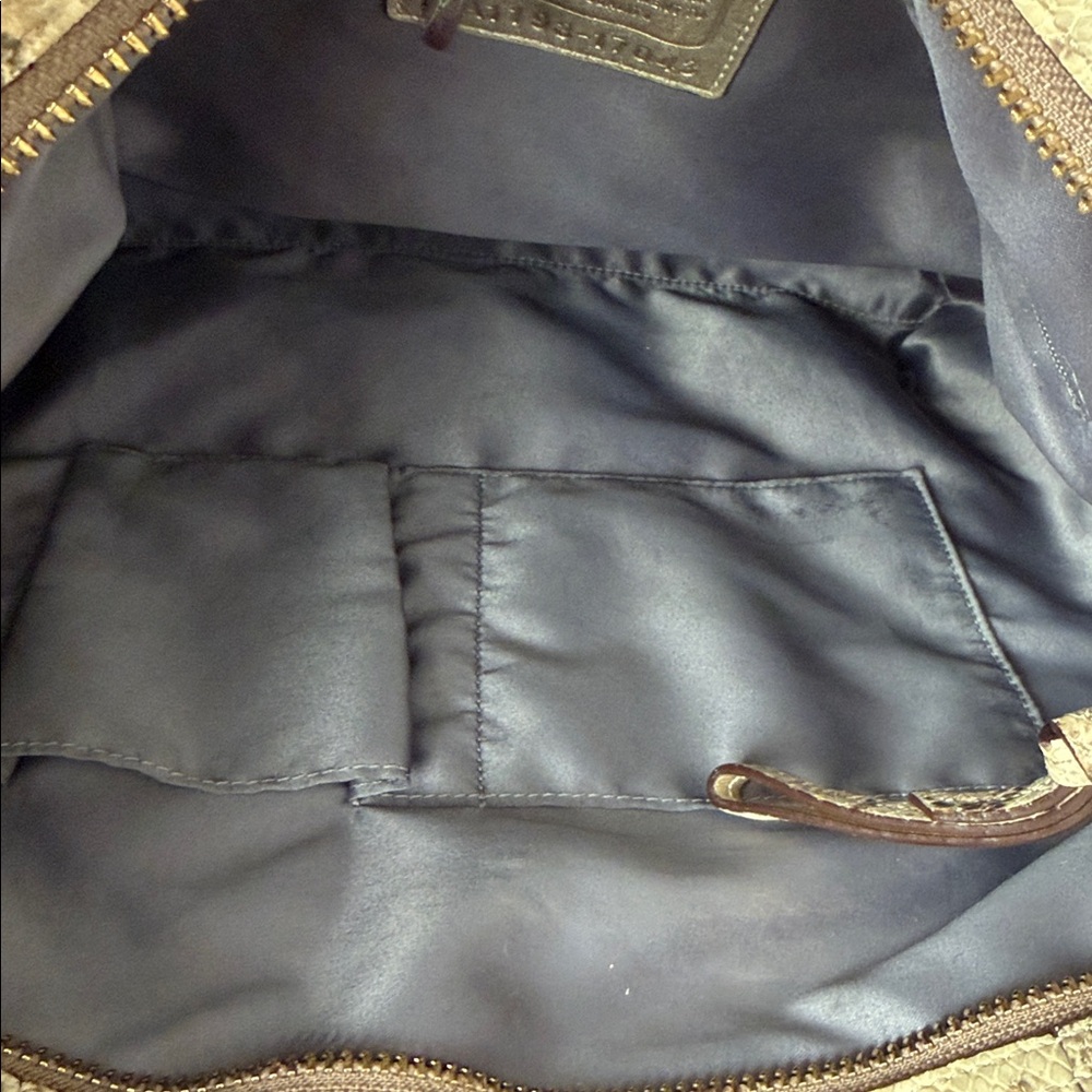 Coach 17043 Vintage Audrey Beige and Snake Leather Tote Bag🎀🎀 - Picture 15 of 16